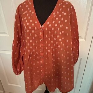 Rust colored JJill blouse, size 2X